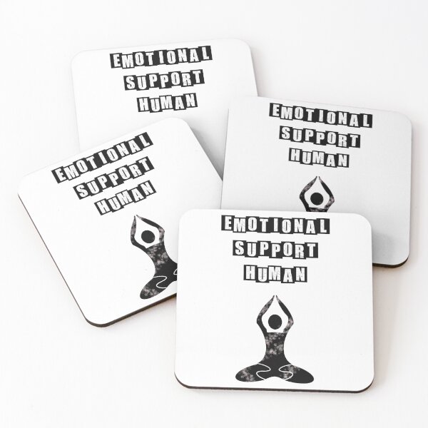 Item preview, Emotional Support Human doing Yoga - White Text designed and sold by BusyMonkeys.