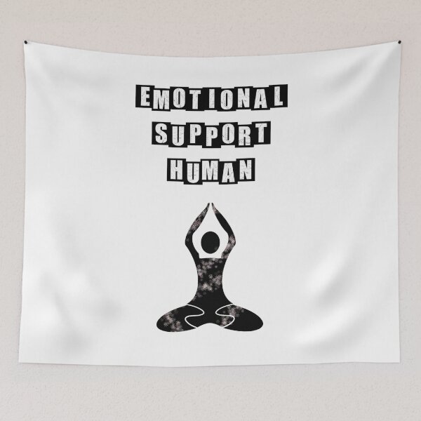 Item preview, Emotional Support Human doing Yoga - White Text designed and sold by BusyMonkeys.