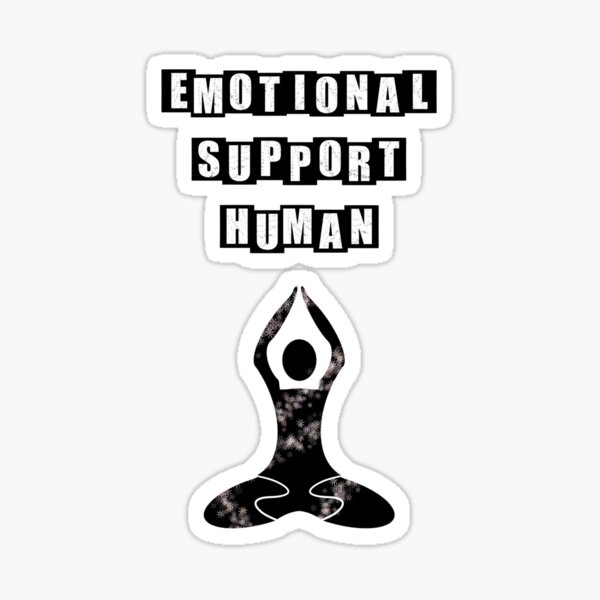 Item preview, Emotional Support Human doing Yoga - White Text designed and sold by BusyMonkeys.