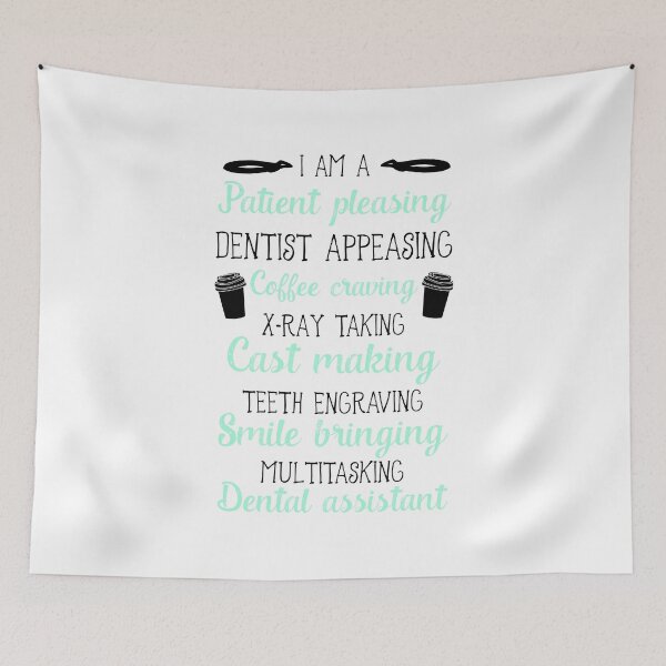Item preview, I Am a Patient Pleasing Dentist Appeasing Coffee Craving X-Ray Taking Cast Making Teeth Engraving Smile Bringing Multitasking Dental Assistant T-Shirt designed and sold by ZANKELLO.