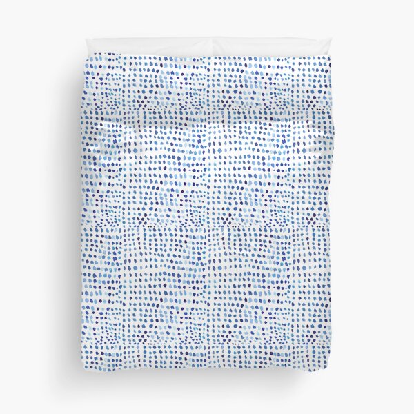 Blue Watercolor Dots Duvet Cover