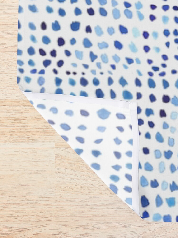 Alternate view of Blue Watercolor Dots Shower Curtain