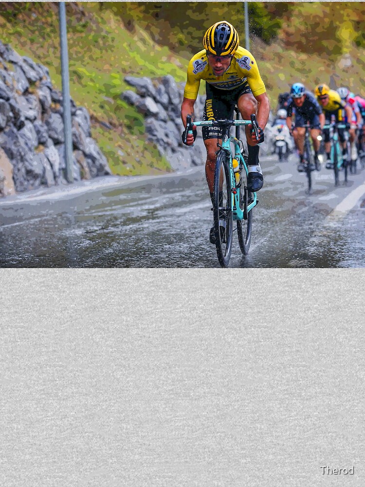 Primož Roglič racing in the rain 2020 abstract by Therod