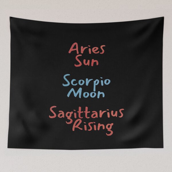 Item preview, Aries Sun Scorpio Moon Sagittarius Rising Text designed and sold by leomooncreates.