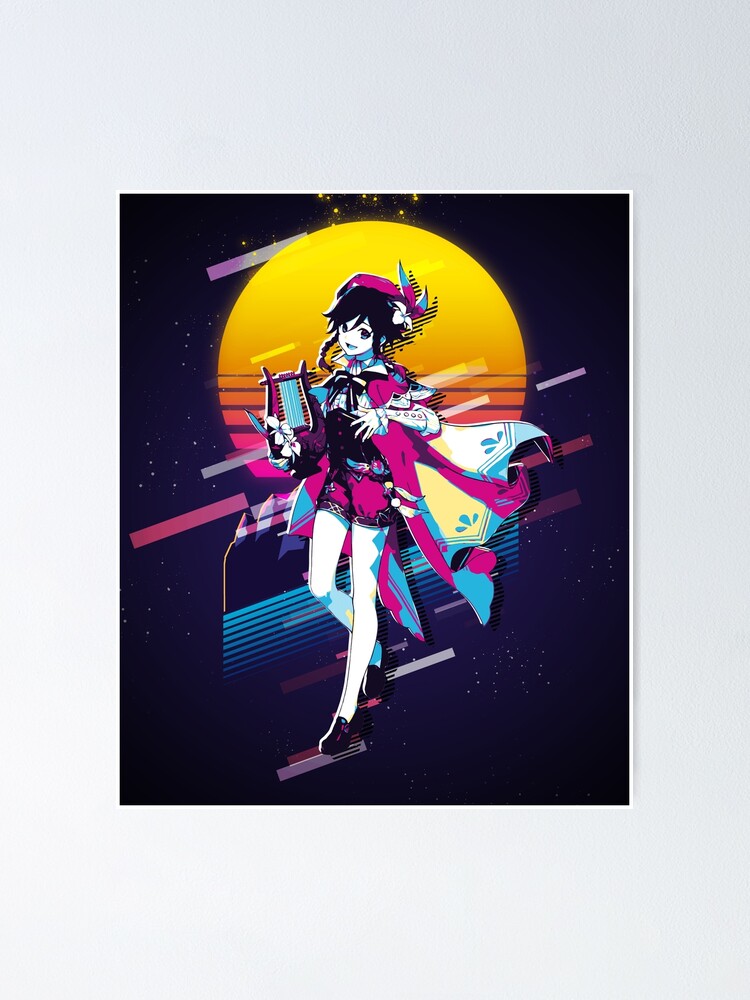 Venti Genshin Impact 80s Retro Poster By Myretroart Redbubble