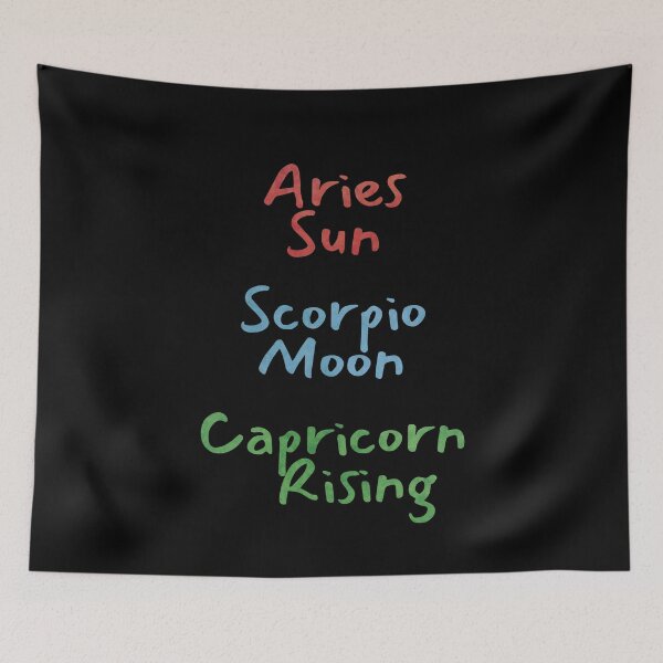 Item preview, Aries Sun Scorpio Moon Capricorn Rising Text designed and sold by leomooncreates.
