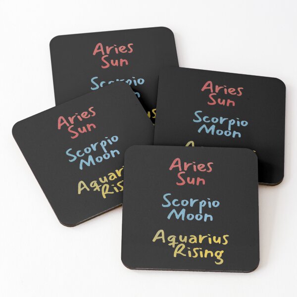 Item preview, Aries Sun Scorpio Moon Aquarius Rising Text designed and sold by leomooncreates.