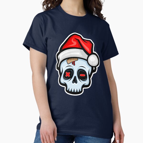 Funny Christmas Skull, Cartoon Style Classic T-Shirt
