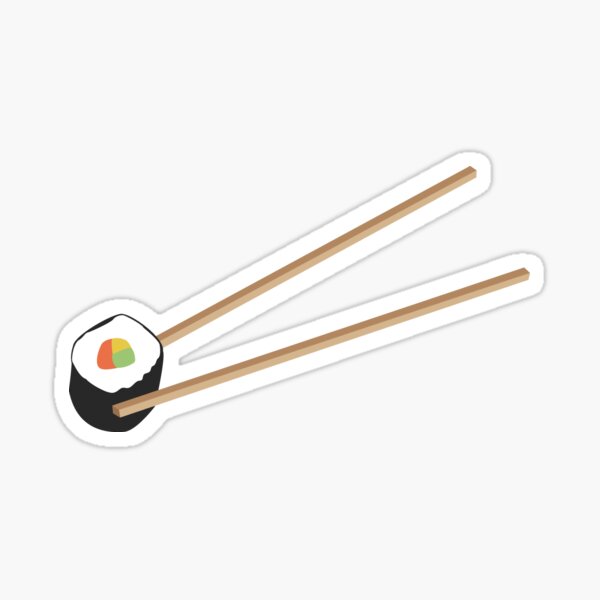 Sushi rolls with chopsticks Sticker