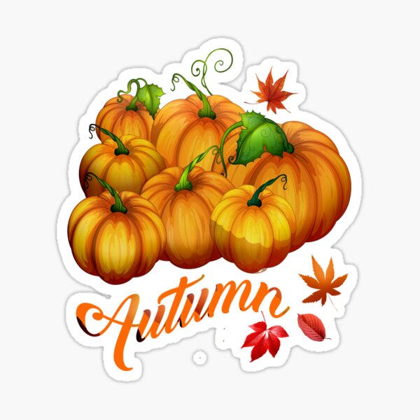 Autumn pumpkins. Sticker