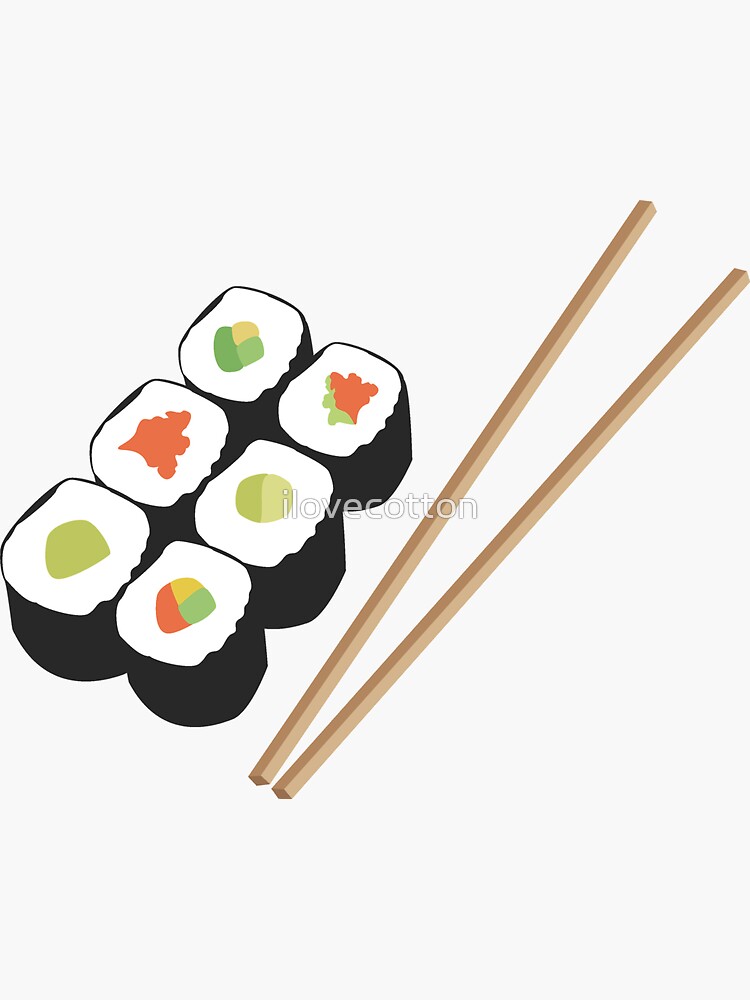 Sushi rolls with chopsticks by ilovecotton