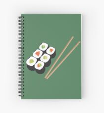 Sushirollen mit Essstäbchen Spiralblock