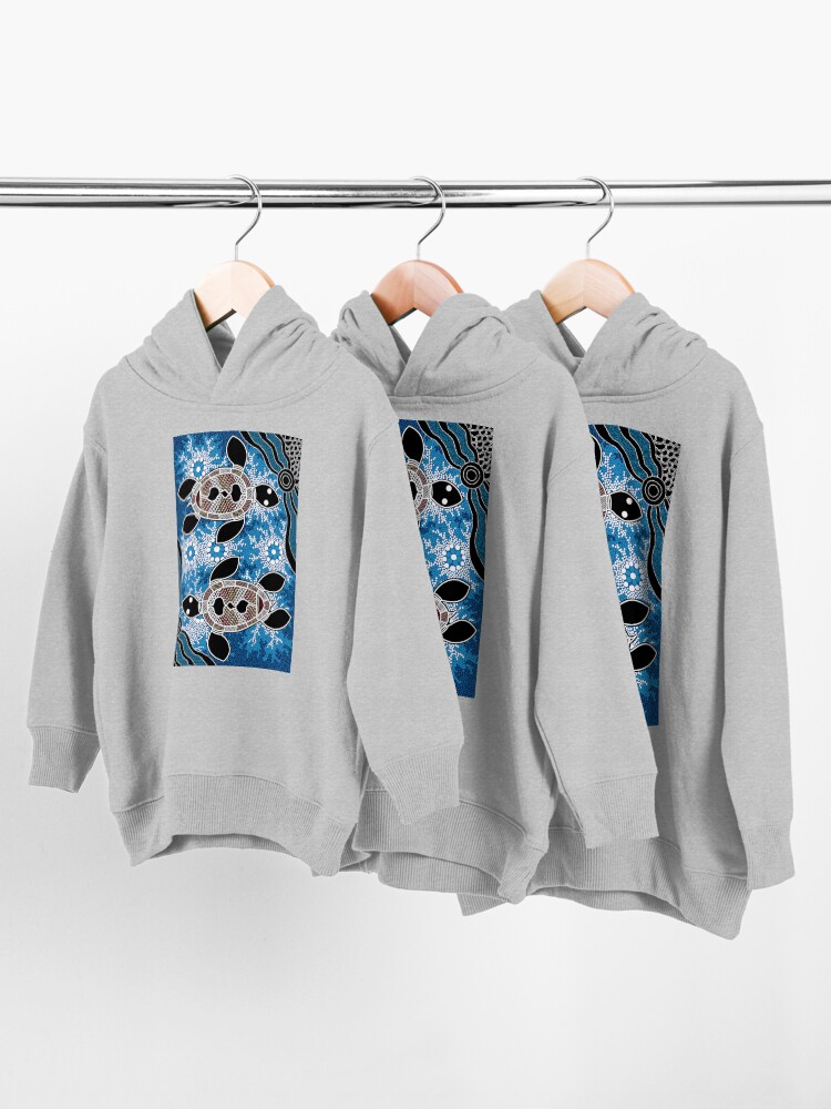 Alternate view of Aboriginal Art Authentic - Sea Turtles Toddler Pullover Hoodie