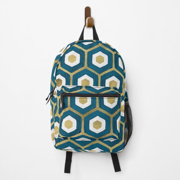 Item preview, Hexagon Honeycomb Pattern – Teal & Gold designed and sold by Cat Coquillette.