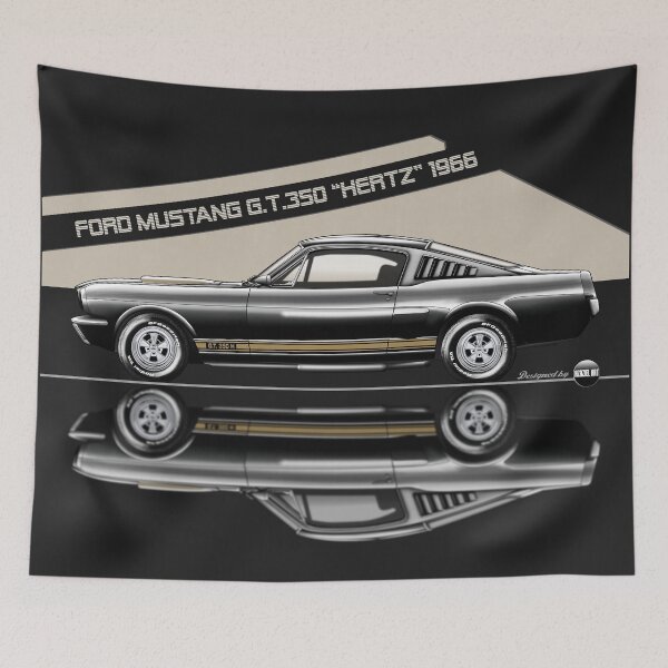 Item preview, Ford Shelby Mustang GT350 Hertz Black / Gold Le Mans Stripes designed and sold by Azaziel.