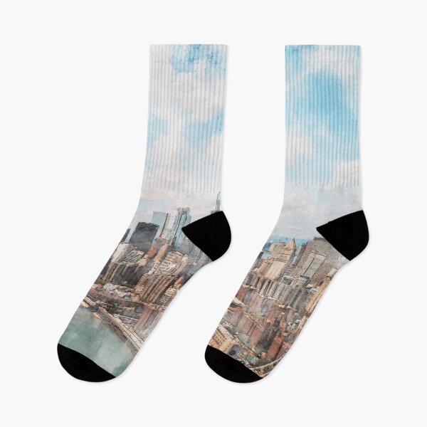 Item preview, New York Skyline Watercolor Painting style  designed and sold by ohaniki.