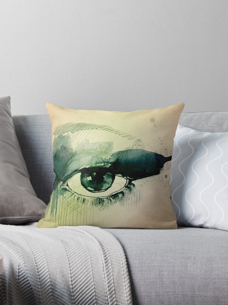 Thumbnail 1 of 4, Pillow, Third eye  (by Dennie Pasion and illustrated by Isadora Bojovic) designed and sold by denniepasion1.