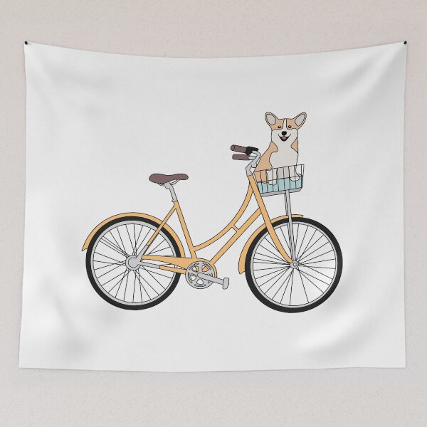 Item preview, Corgi in a bike basket designed and sold by Emma Tams.