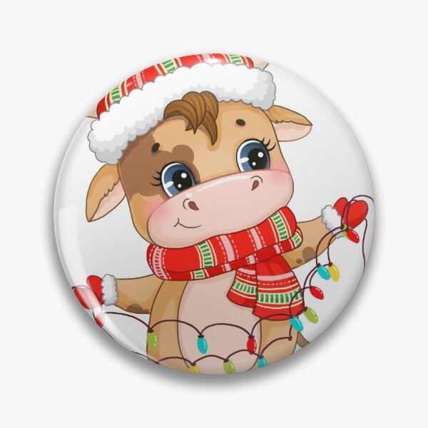 Item preview, Cartoon christmas cow with lantern designed and sold by KarolisLT.