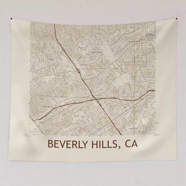 Artikelvorschau, Beverly Hills, CA Topografische Karte Vintage entworfen und verkauft von PGHPhotoCo.