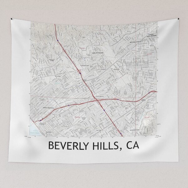 Item preview, Beverly Hills, CA Topographical Map Clean designed and sold by PGHPhotoCo.