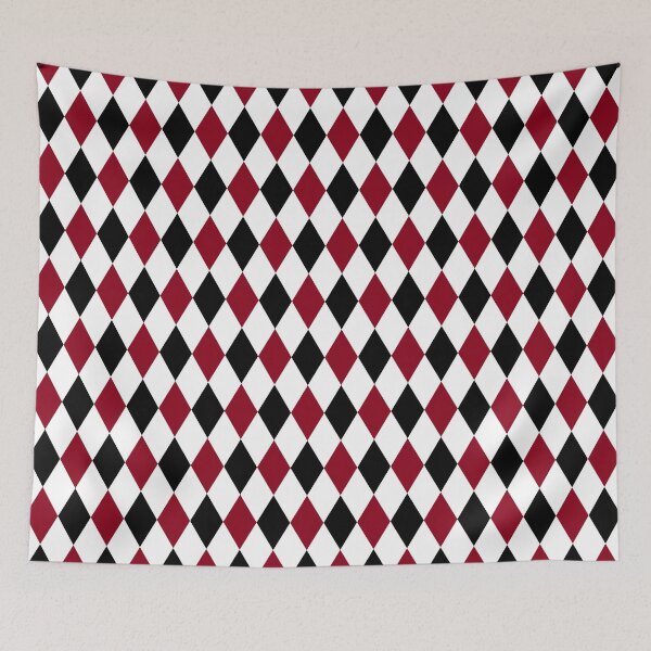 Item preview, Burgundy Red and Black Diamond Harlequin Pattern designed and sold by BleuSky.