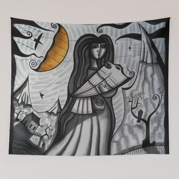 Item preview, Woman with White Raven designed and sold by ArtistDavidKing.