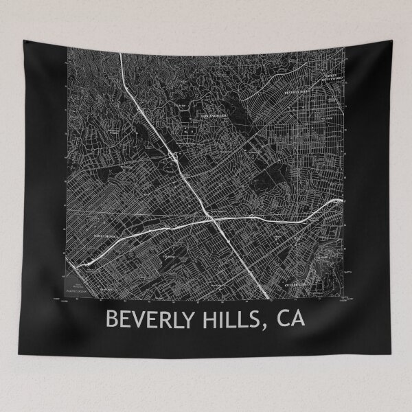 Item preview, Beverly Hills, CA Topographical Map Black designed and sold by PGHPhotoCo.