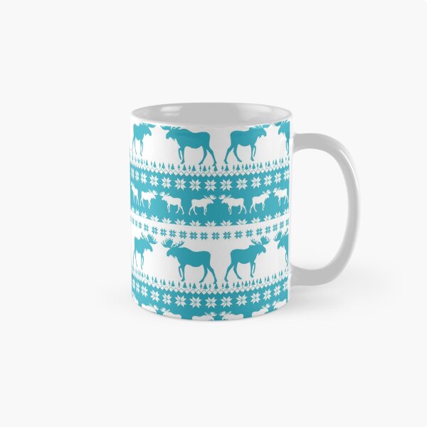 Item preview, Blue & White Christmas Moose Print designed and sold by Heather van der Dys.