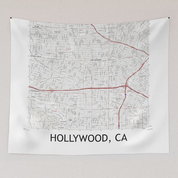 Item preview, Hollywood, CA Topographical Map Clean designed and sold by PGHPhotoCo.