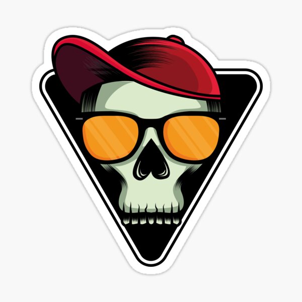 "Cool Helmet Stickers Skull with Glasses" Sticker for Sale by NTZ