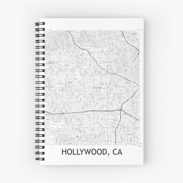 Item preview, Hollywood, CA Topographical Map Black & White designed and sold by PGHPhotoCo.