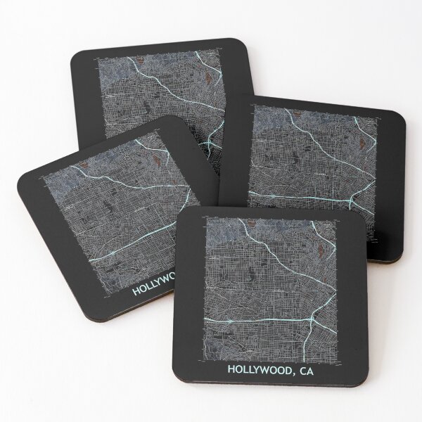 Item preview, Hollywood, CA Topographical Map Dark designed and sold by PGHPhotoCo.