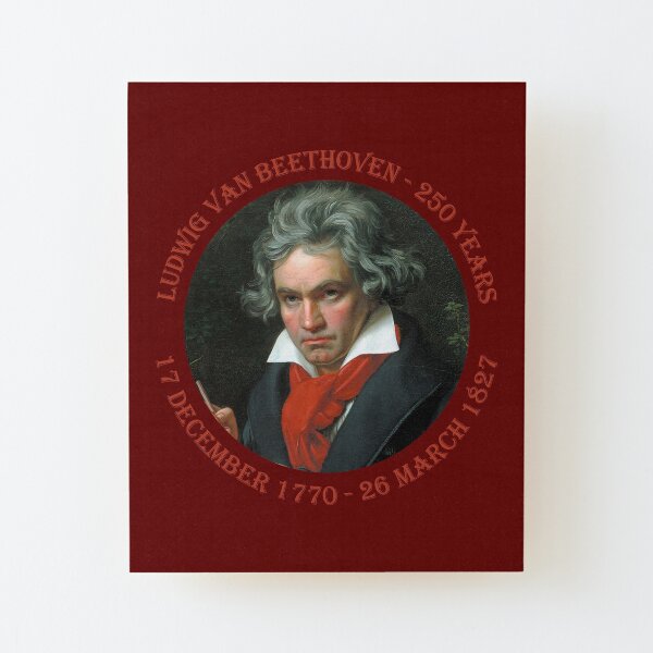 250th anniversary of the birth of composer Ludwig van Beethoven Wood Mounted Print