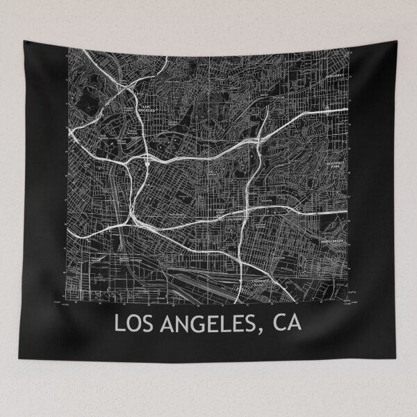 Item preview, Los Angeles, CA Topographical Map Black designed and sold by PGHPhotoCo.