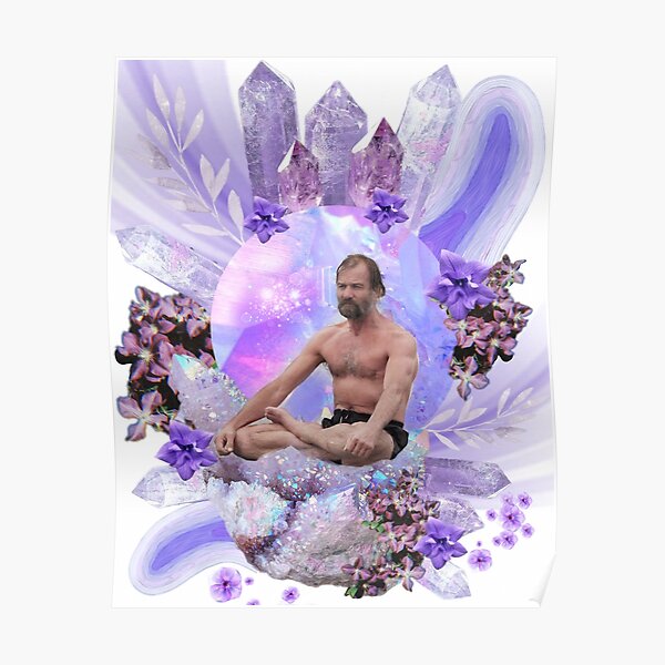 Wim Hof Mindful Crystal Collage Art Poster