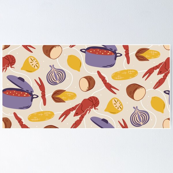 Item preview, Louisiana Crawfish Boil Pattern designed and sold by SLAG-Creative.