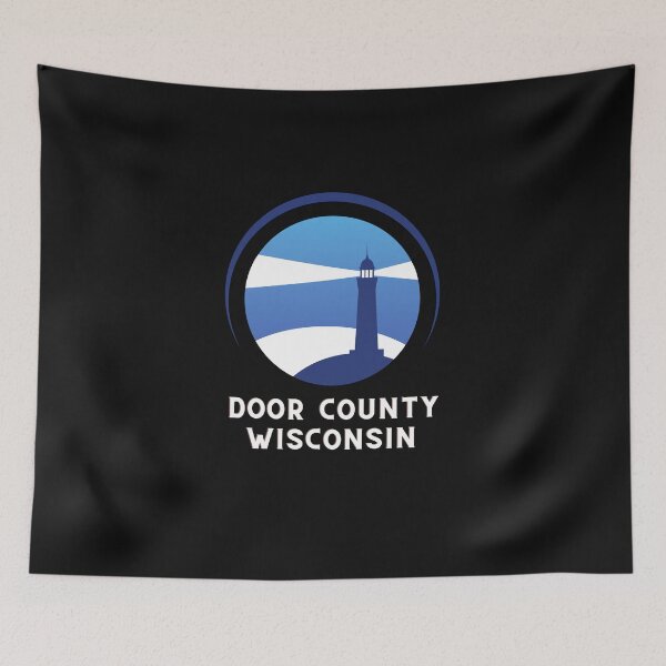 Item preview, Door County Wisconsin Lighthouse Graphic Design Lake Michigan Travel Vacation Camping designed and sold by fineartprints1.
