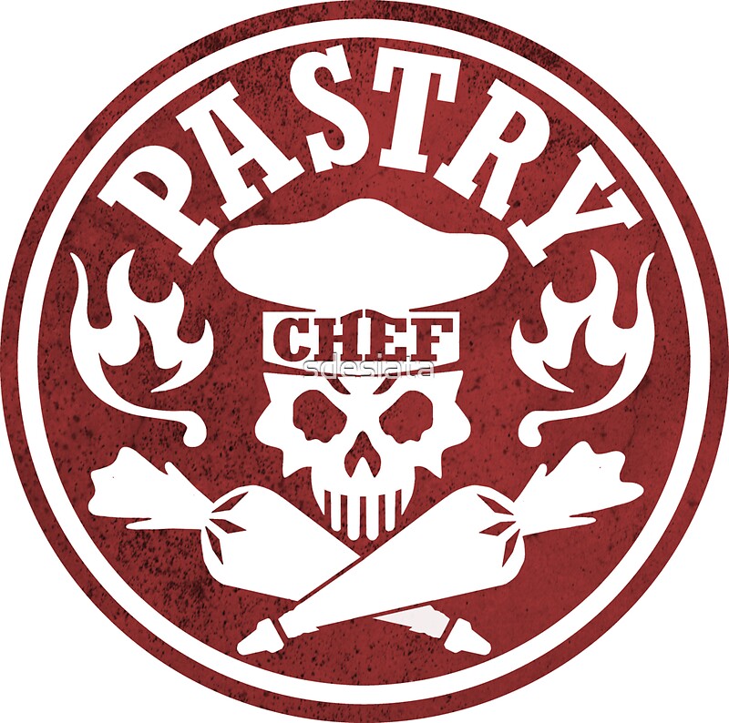"Pastry Chef Skull Logo Red" Stickers by sdesiata Redbubble