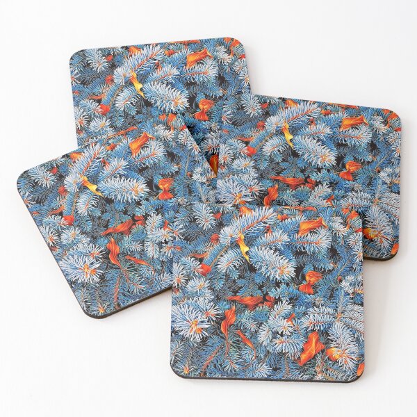 Item preview, Christmas Tree Boughs with Red Leaves designed and sold by RitaMaye.