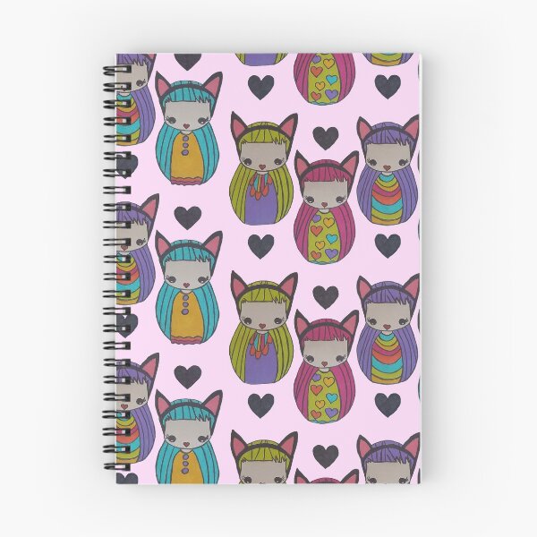Item preview, Cat Girl Nesting Dolls Pink Background designed and sold by Renee Hazen.