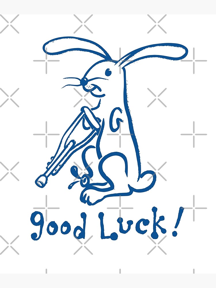 "Cute Rabbit Good Luck Rabbits Foot Luck charm blue" Poster for Sale