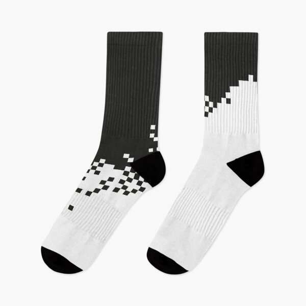 Item preview, The 8-Bit Pixel Fashion Pattern Black White designed and sold by hatgirldesign.