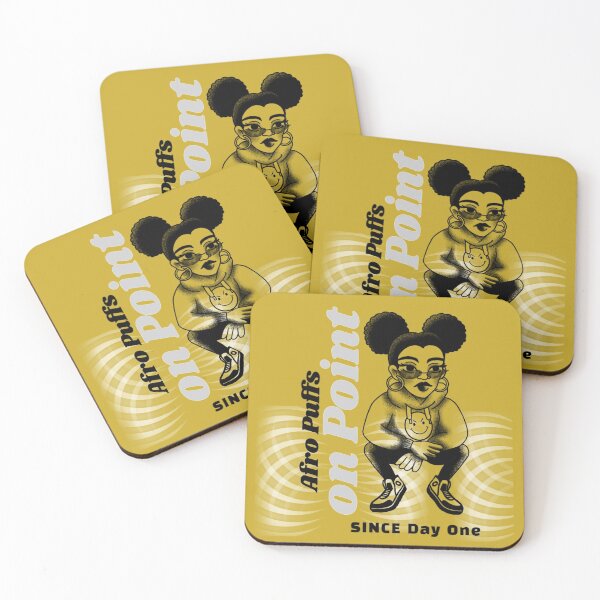Item preview, Afro Puffs on Point Since Day One (Gold) designed and sold by Monique Prince.