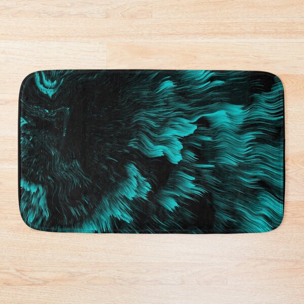 Item preview, Abstract Pattern Holographic Distorted Liquid Oil Waves Cyan Black designed and sold by InvestingRoad.
