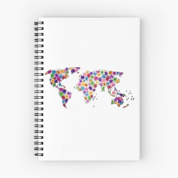 Item preview, Map of the World Continents Flower Design designed and sold by alexavec.