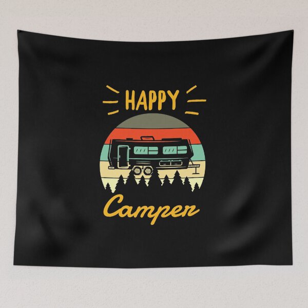 Item preview, Happy Camper Camping Retro Vintage 70s Sunset RV designed and sold by Draculaura2009.