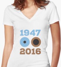 Celebrity Rock Star Death Tribute 1947-2016 Women's Fitted V-Neck T-Shirt