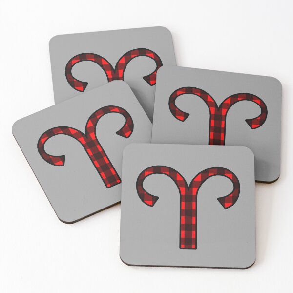 Item preview, Aries Zodiac Symbol in Red and Black Buffalo Plaid designed and sold by Bumblefuzzies.