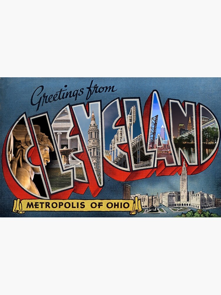 Disover Greetings From Cleveland Premium Matte Vertical Poster